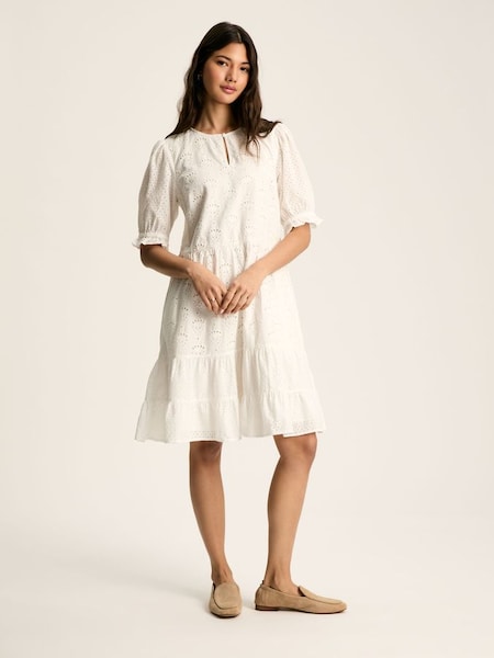Isabel White Short Broderie Dress (550815) | £69.95