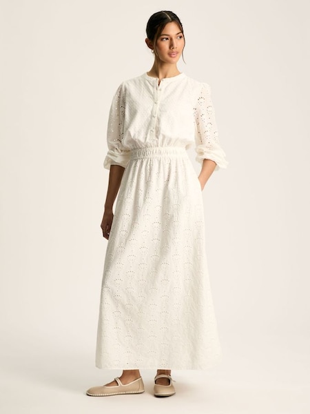 Cassie White Broderie Maxi Dress (551237) | £89.95
