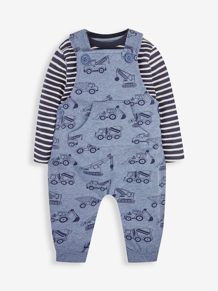 Blue Construction Boys'  Tractor Dungarees & Stripe Top Set (552058) | £26.50