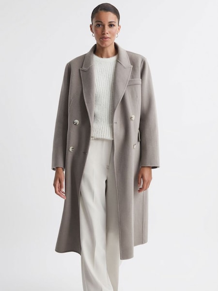 Meotine Beige Wool Mid Length Coat in Beige (563344) | £560