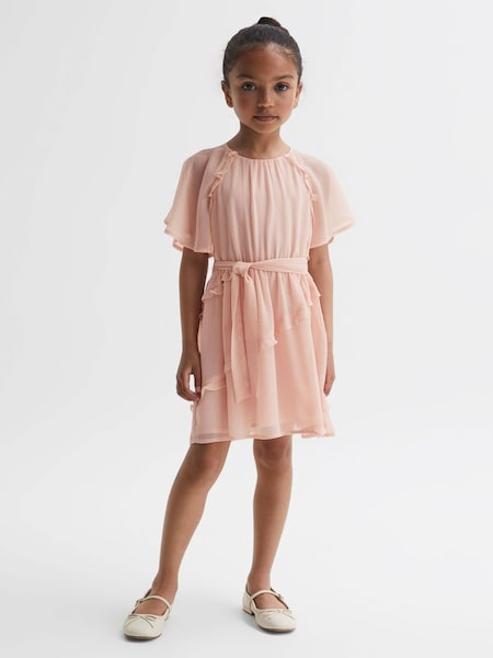 Senior Belted Frill Dress in Pink (565239) | £35