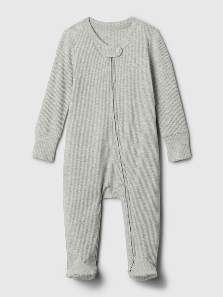 Grey First Favourites Ribbed Footed Sleepsuit (Newborn-9mths) (566314) | £18