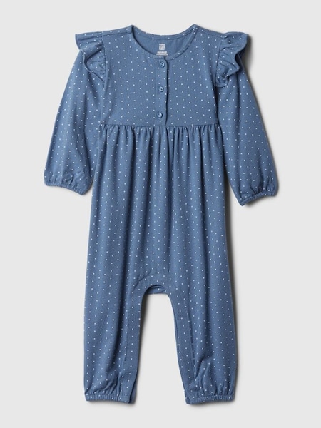 Blue Organic Cotton Flutter Long Sleeve Sleepsuit (Newborn-24mths) (566470) | £15