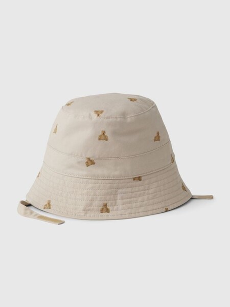 Beige Baby Brannan Bear Print Bucket Hat (567611) | £12