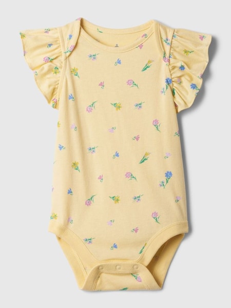 Yellow Floral Ruffle Sleeve Bodysuit (Newborn-5yrs) (568610) | £8
