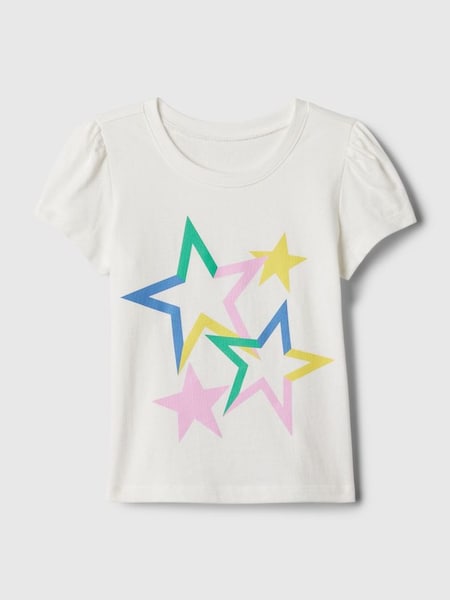 White Graphic Short Flutter Sleeve Crew Neck T-Shirt (Newborn-5yrs) (568824) | £8