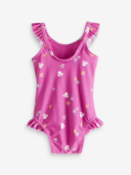 Pink Disney Graphic Ruffle Sleeve Baby Swimsuit (Newborn-5yrs) (569095) | £25