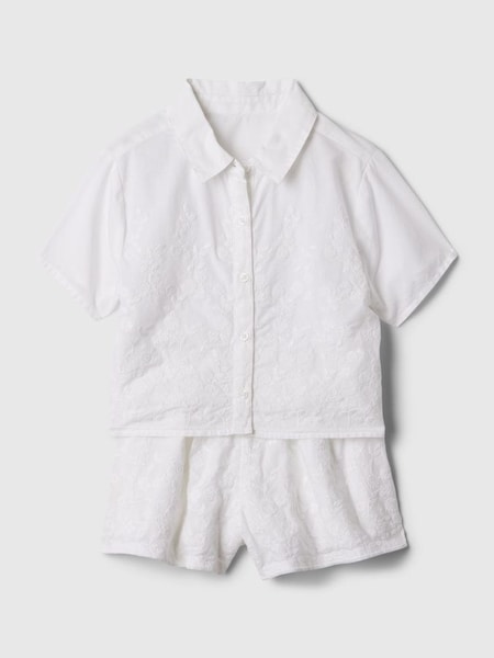 White Embroidered Shirt and Shorts Set (Newborn-5yrs) (569280) | £35