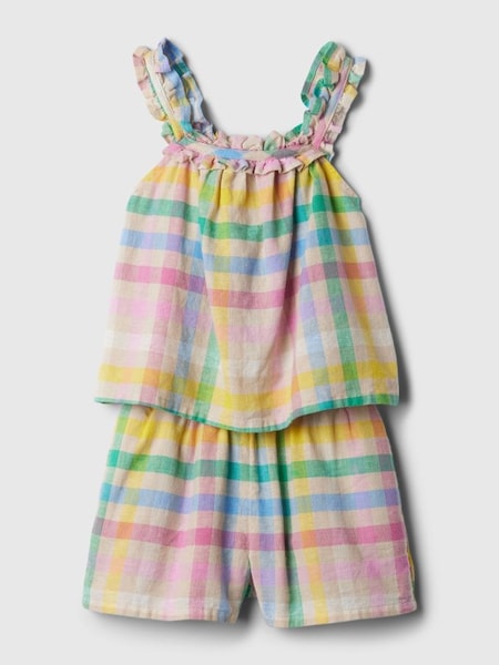 Pink Linen Blend Outfit Shorts Set (Newborn-5yrs) (569645) | £30