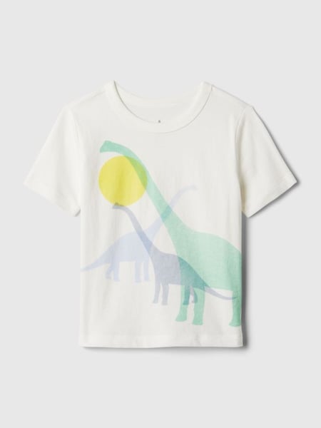 White Dino Graphic Short Sleeve Crew Neck T-Shirt (Newborn-5yrs) (573590) | £8