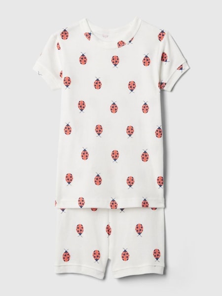 White Ladybug Print Organic Cotton Short Pyjama Set (12mths-5yrs) (573974) | £18