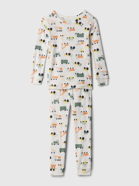 White Organic Cotton Graphic Print Pyjama Set (12mths-5yrs) (575067) | £18