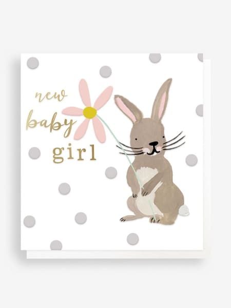 Caroline Gardner New Baby Girl Rabbit Card (577583) | £3