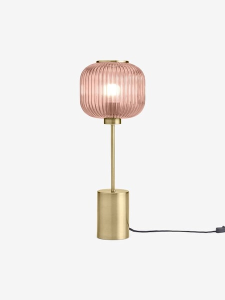 Briz Table Lamp in Pink & Antique Brass (577880) | £99