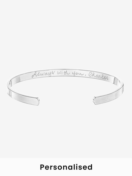 Sterling Silver Merci Maman Personalised Open Bangle (583385) | £79