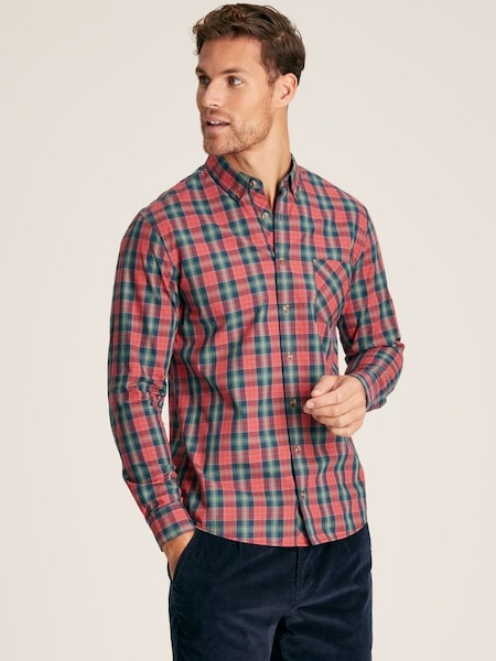 Goodridge Red Checked Long Sleeve Cotton Poplin Shirt (584559) | £49.95