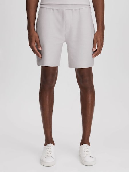 Textured Cotton Drawstring Shorts in Silver (586876) | £68