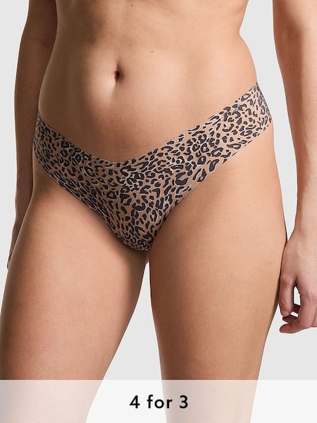 Leopard Brown Thong No Show Knickers (595868) | £9