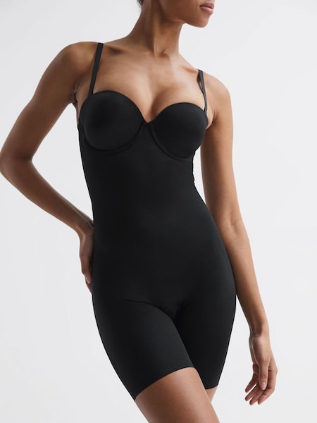 Spanx Shapewear Firming Strapless Mid-Thigh Bodysuit with Cups in Black (597704) | £132