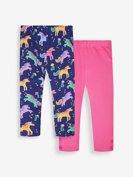 Navy Blue Unicorn & Pink Girls' 2-Pack Leggings (598162) | £21