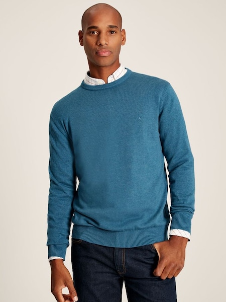 Jarvis Blue Crew Neck Knitted Jumper (606203) | £49.95