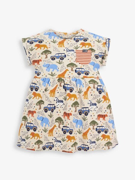 Natural Girls' Safari Print Dress with Pockets (606631) | £21