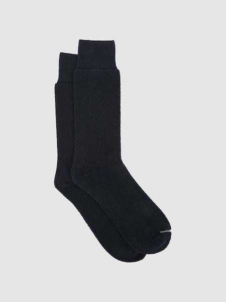 Cotton Blend Terry Towelling Socks in Navy (611205) | £12