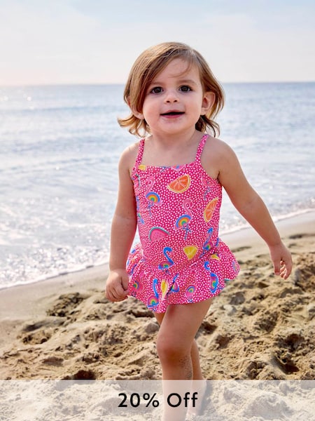 Swimsuit with Integral Nappy in Pink (626734) | £19