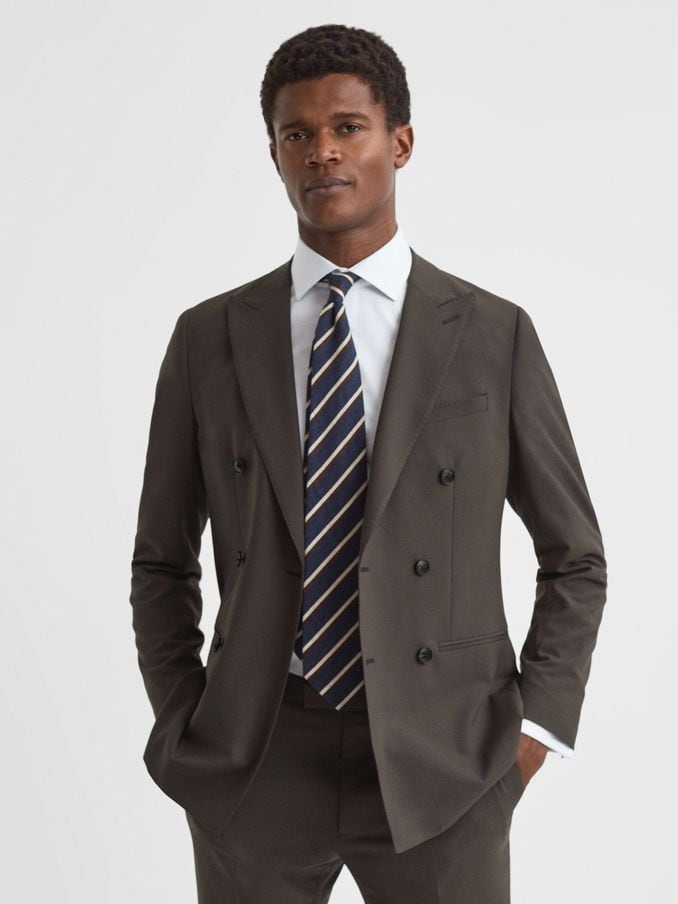 Chocolate Brown Plaid Suit - Oliver Wicks