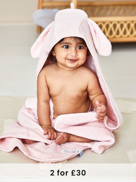 Pink Bunny Character Hooded Towel (639522) | £19.50