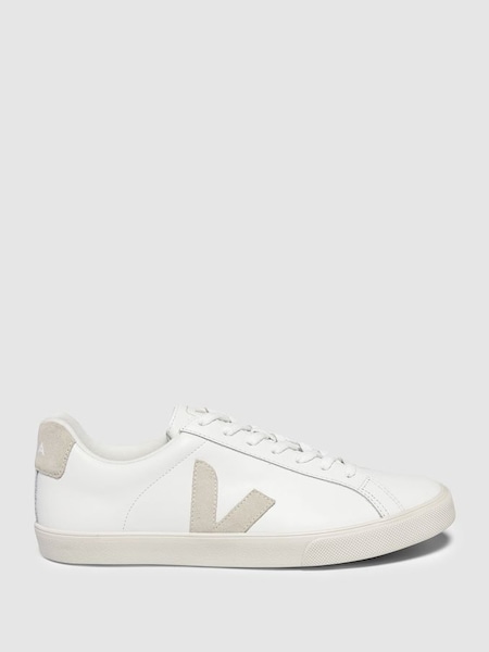 Veja Leather Trainers in Extra White Sable (641938) | £120