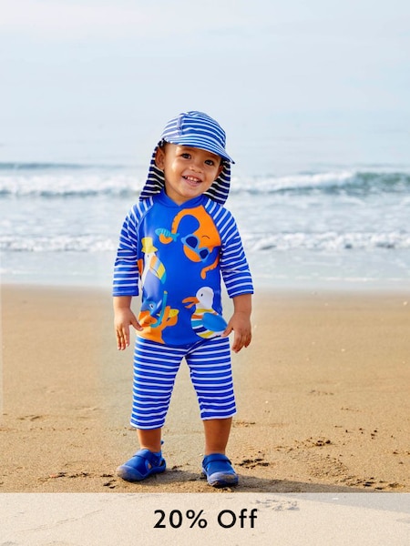 Blue Stripe UPF 50 2-Piece Sun Protection Suit (644475) | £25