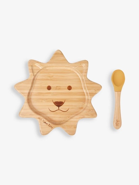 Lion Bamboo Suction Bowl & Spoon Set (659630) | £15