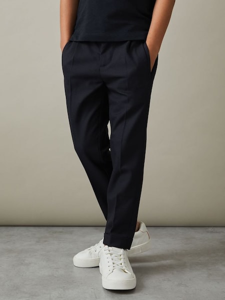 Senior Relaxed Elasticated Trousers with Turn-Ups in Navy (661870) | £42