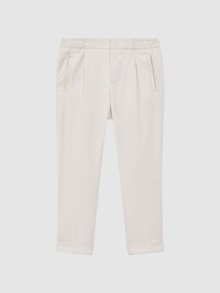 Teen Relaxed Elasticated Trousers with Turn-Ups in Ecru (661915) | £46