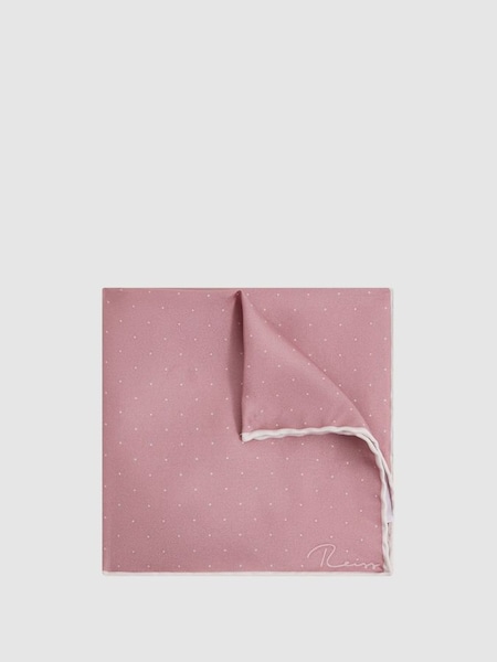Polka Dot Silk Pocket Square in Pink (661922) | £38