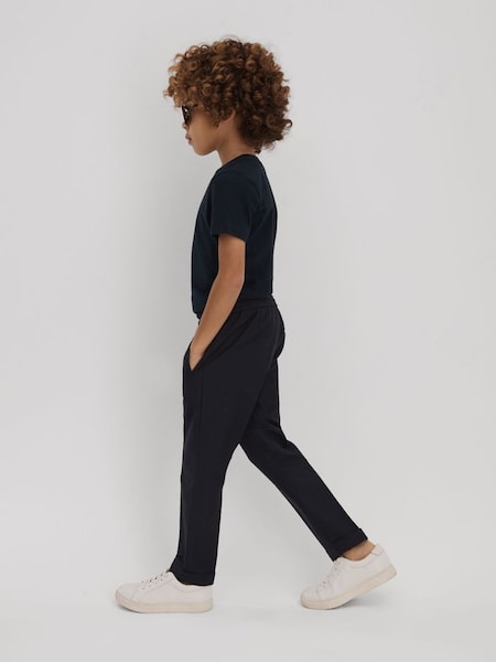 Junior Relaxed Elasticated Trousers with Turn-Ups in Navy (661938) | £38