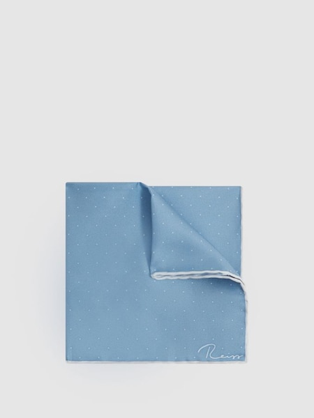 Polka Dot Silk Pocket Square in Blue (661939) | £38