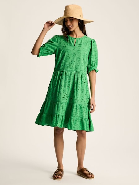 Isabel Green Cotton Broderie Dress (662981) | £69.95