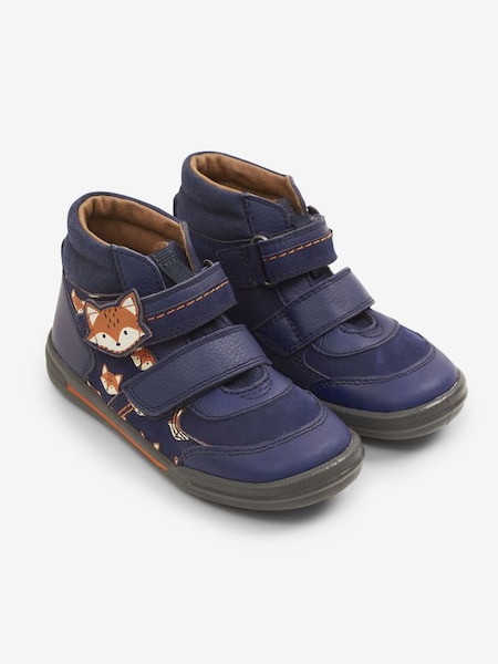 Navy Start-Rite Fox Print Leather Boots (672005) | £47