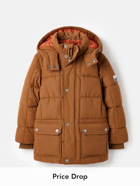 Broderick Brown Showerproof Square Quilt Padded Coat (685257) | £34 - £36