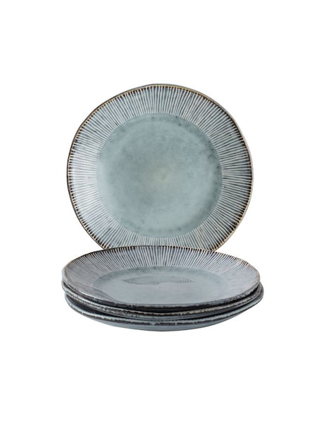 Dutch Rose 12 Piece Blue Organic Dinner Set of 4 Dinner Plates (685947) | £44