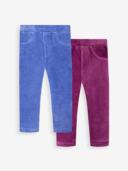 Mulberry Purple & Periwinkle Blue 2-Pack Jersey Cord Jeggings (689799) | £22