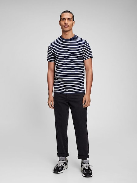 Navy/Blue Cotton Everyday Soft Stripe T-Shirt (690763) | £12