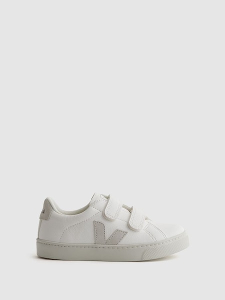 Veja Leather Velcro Trainers in White (694496) | £87