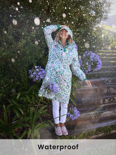 Holkham Floral Waterproof Packable Raincoat With Hood (699243) | £69.95
