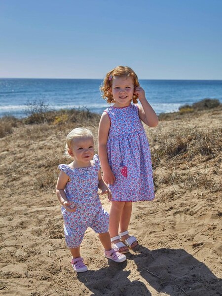 Strawberry Bloom Print Sunsuit in Blue (707159) | £12