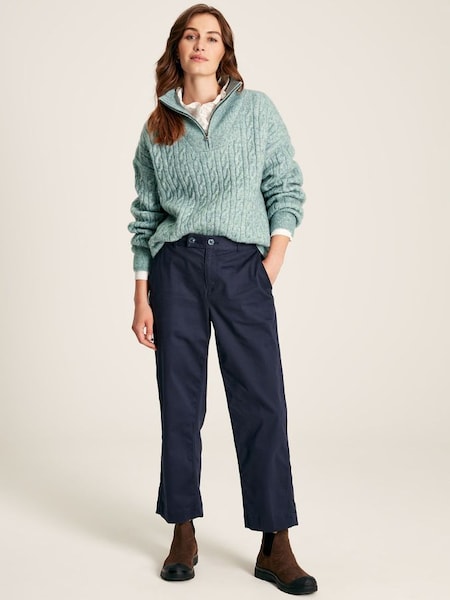 Tabitha Blue Knitted Quarter Zip Jumper (707220) | £69.95