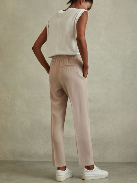 Petite Tapered Pull On Trousers in Mink (707859) | £98