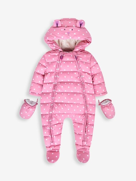 Pink Girls' Mouse Puffer Pramsuit (713579) | £20